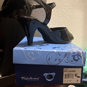 Black ankle strap heel